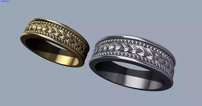 Braided wedding rings - Argollas matrimonio adorno trenza  3D print model