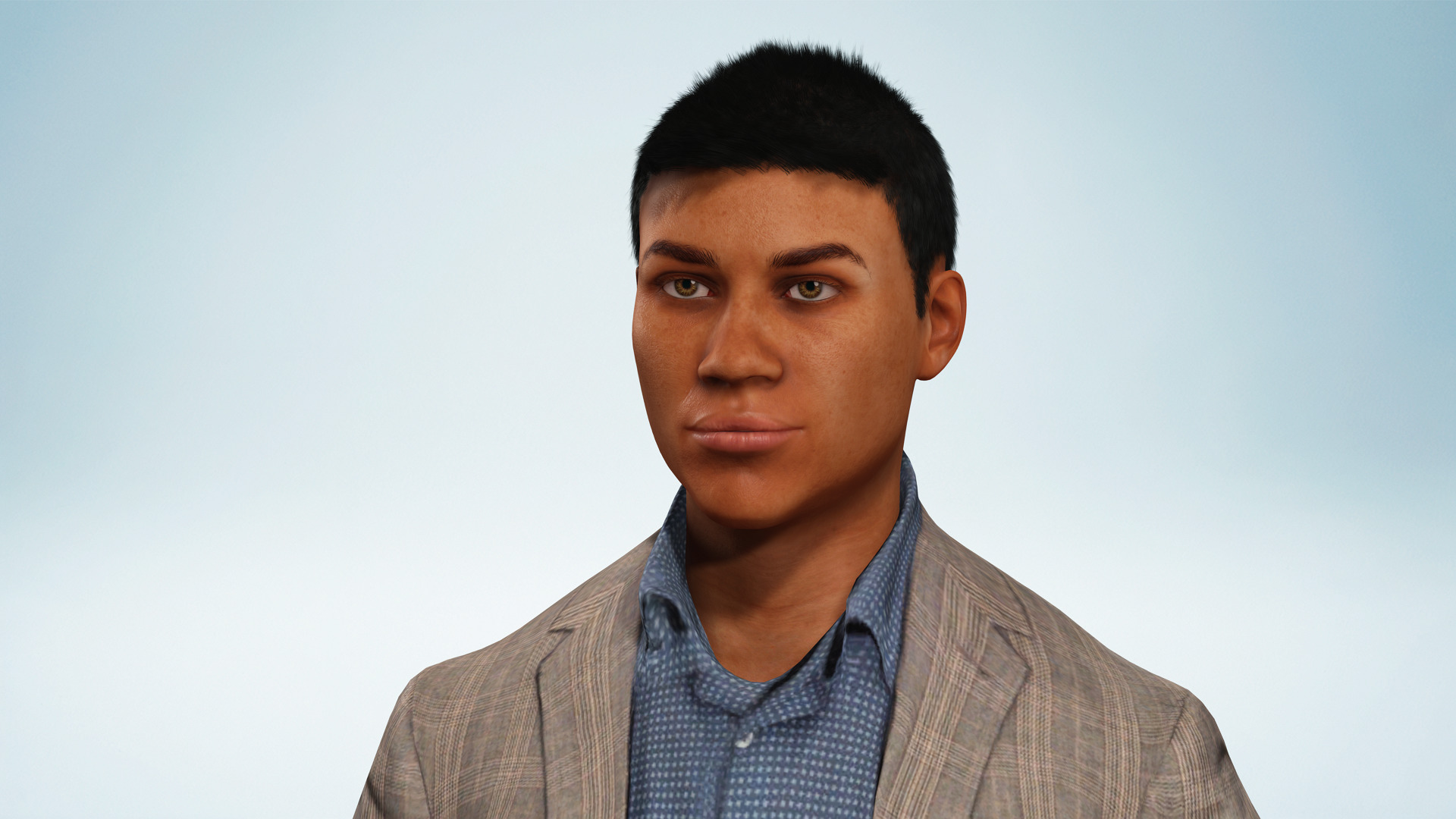 Realistic Male Businessman Suit African or asian Male Suit Low-poly 3D model_7