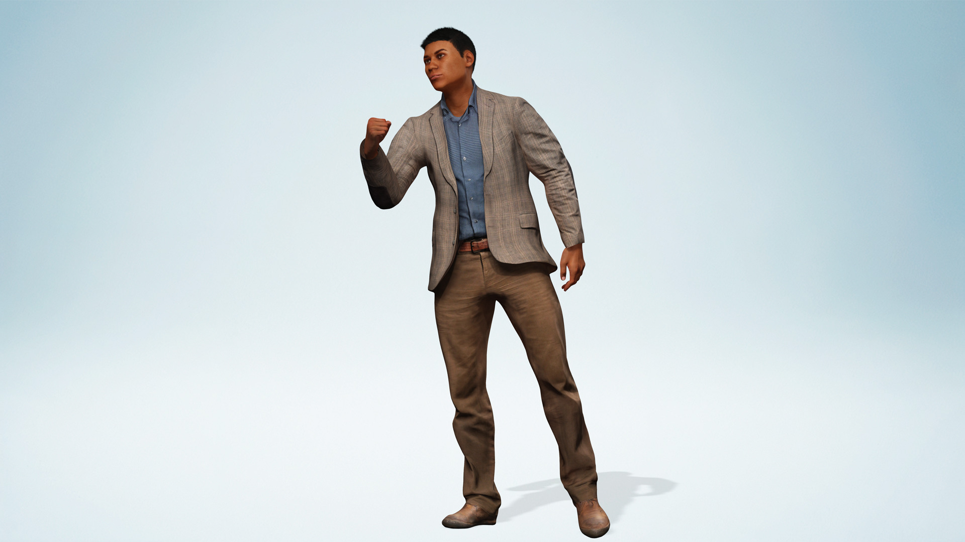 Realistic Male Businessman Suit African or asian Male Suit Low-poly 3D model_2