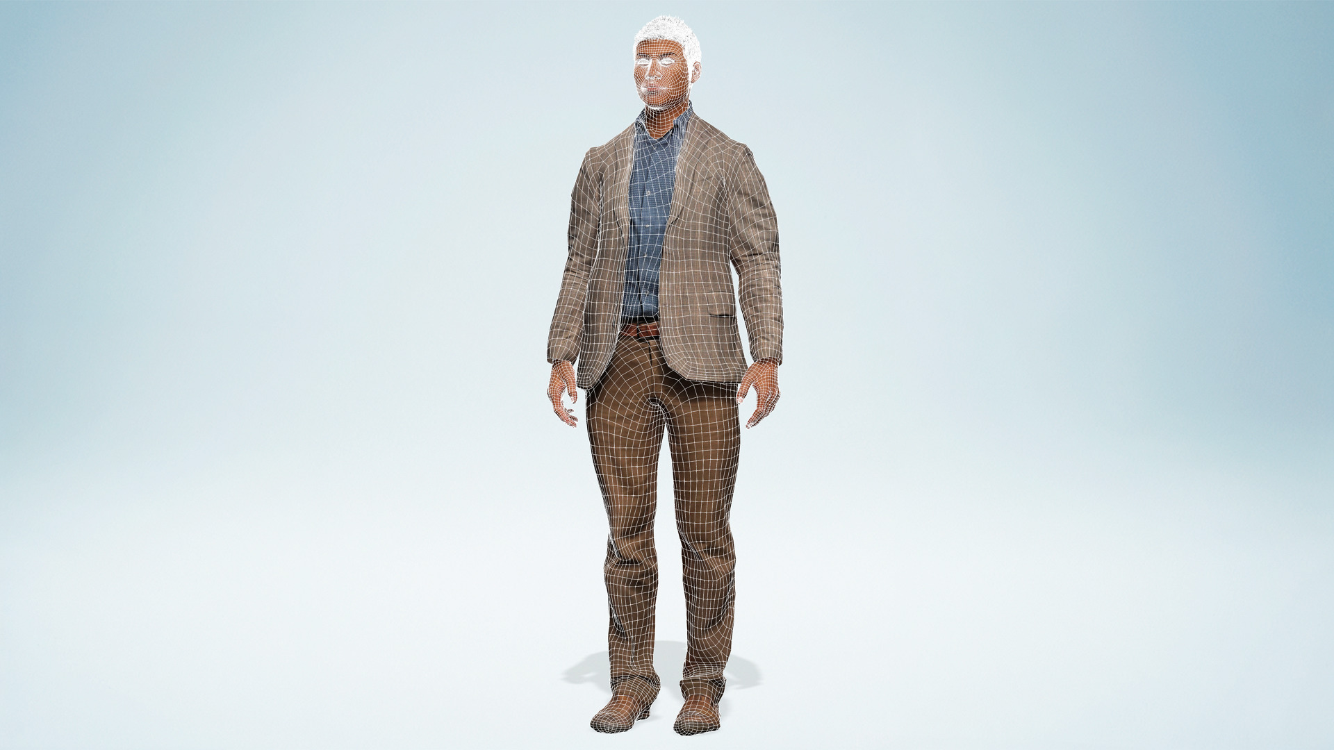 Realistic Male Businessman Suit African or asian Male Suit Low-poly 3D model_24