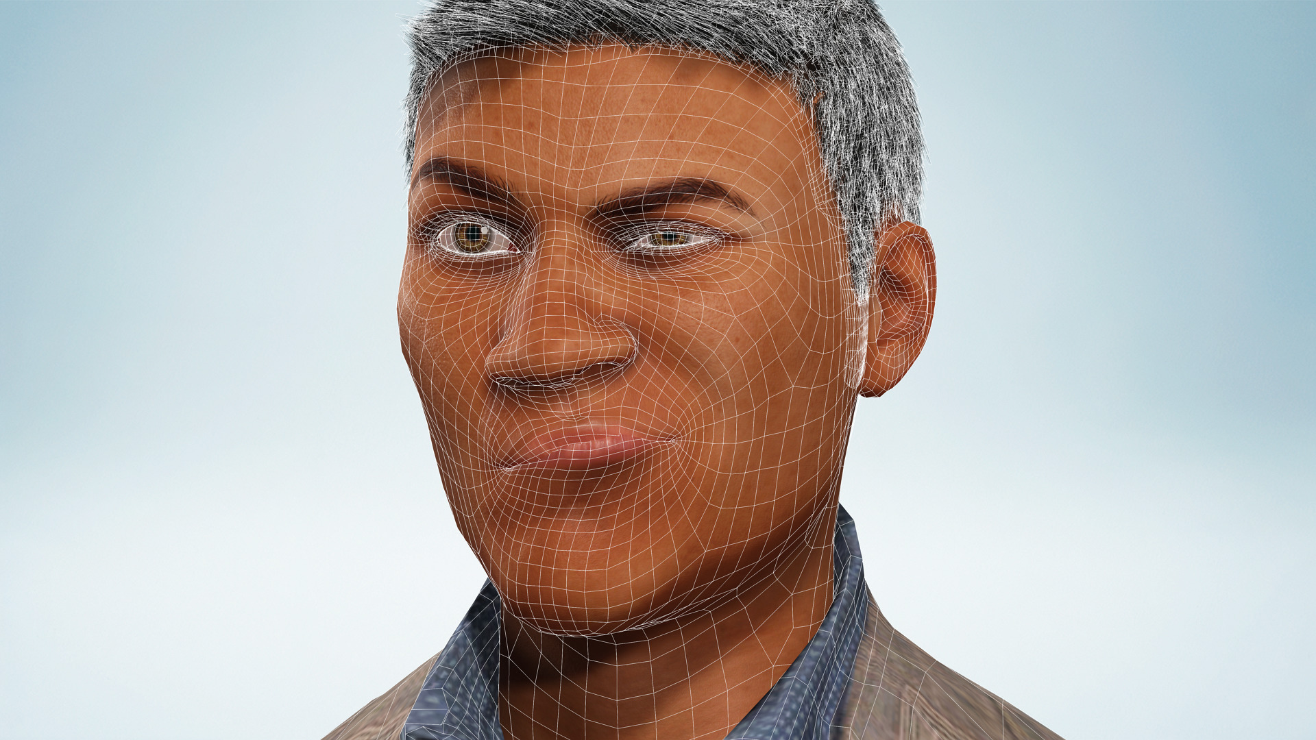 Realistic Male Businessman Suit African or asian Male Suit Low-poly 3D model_25