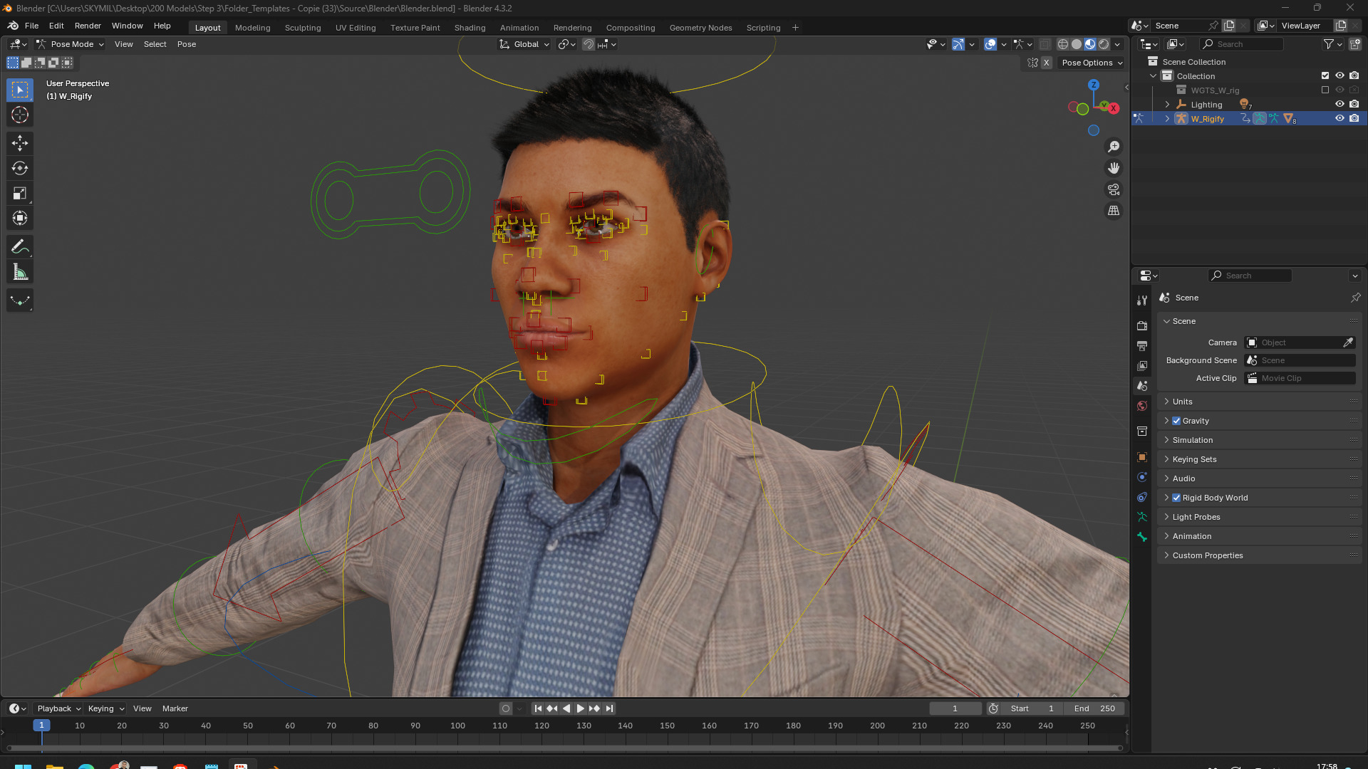 Realistic Male Businessman Suit African or asian Male Suit Low-poly 3D model_12