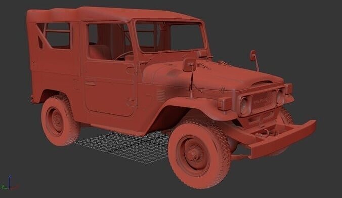Toyota Land Cruiser J40 Canvas Top BJ40 1979 3D print model