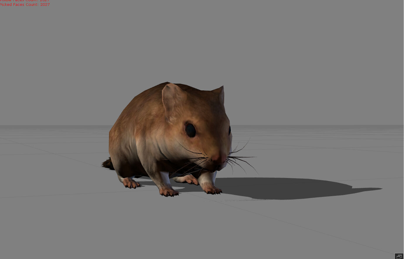 Sand Mouse Animal Low-poly 3D model_2