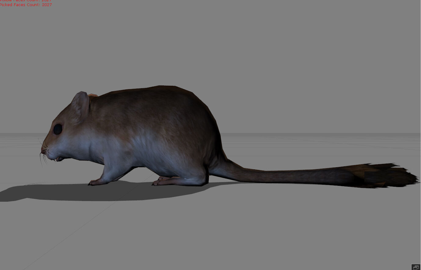 Sand Mouse Animal Low-poly 3D model_3