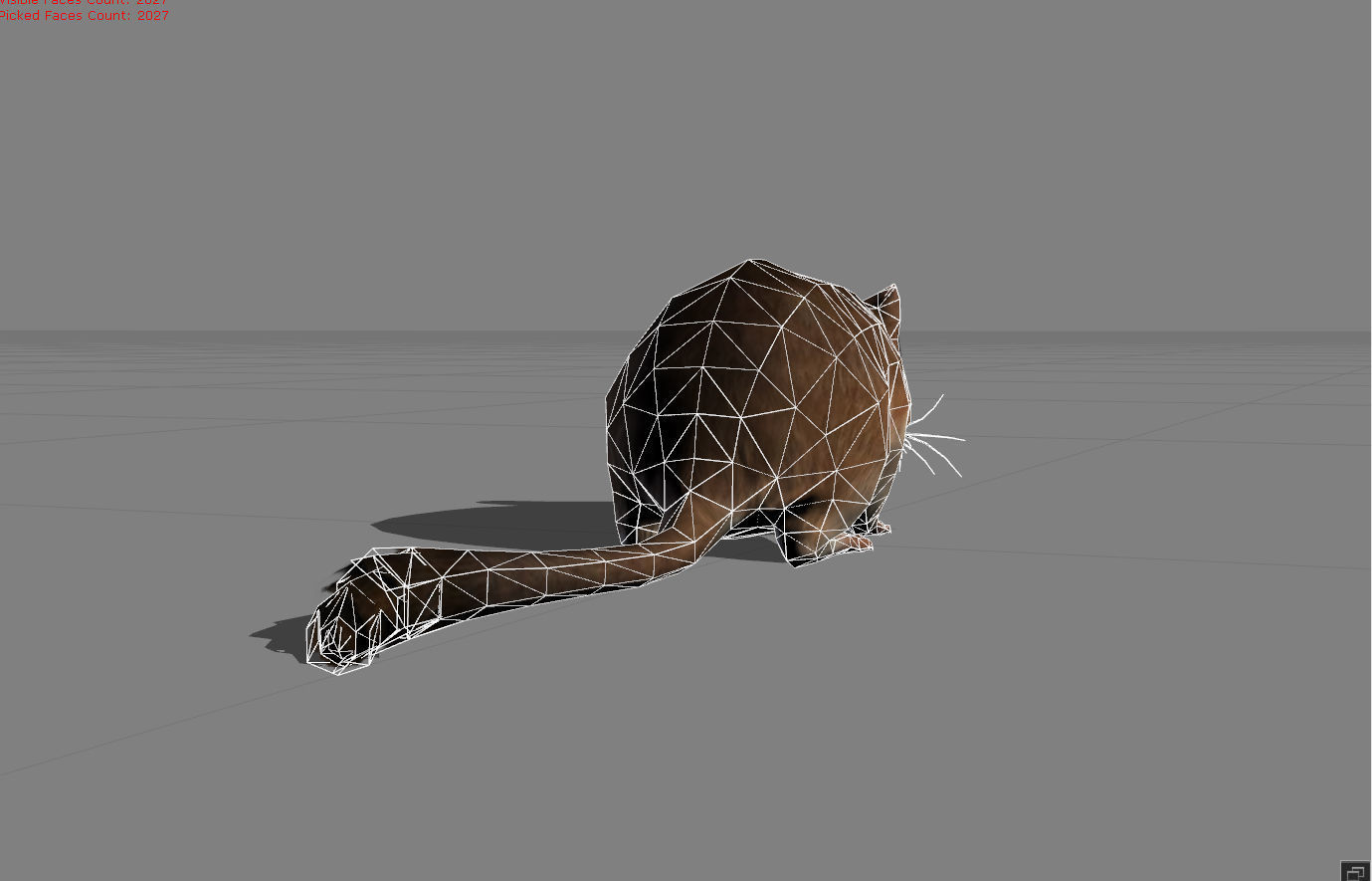 Sand Mouse Animal Low-poly 3D model_5
