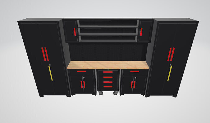 Metal Garage Cabinets and Storage System 3D model