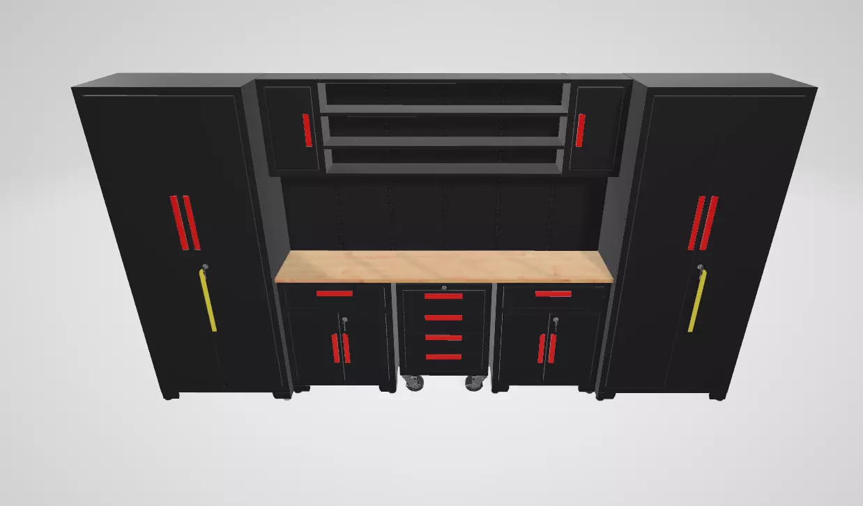 Metal Garage Cabinets and Storage System 3D model