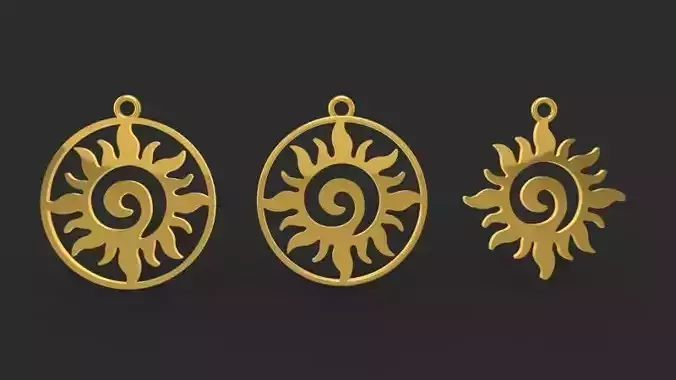 Sun Pendant ribal Spiral Solar Charm