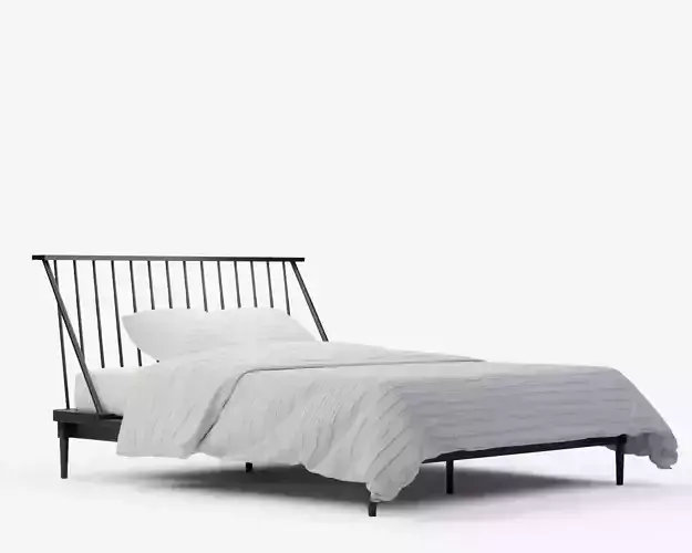 Spindle Back Solid Wood Queen Bed