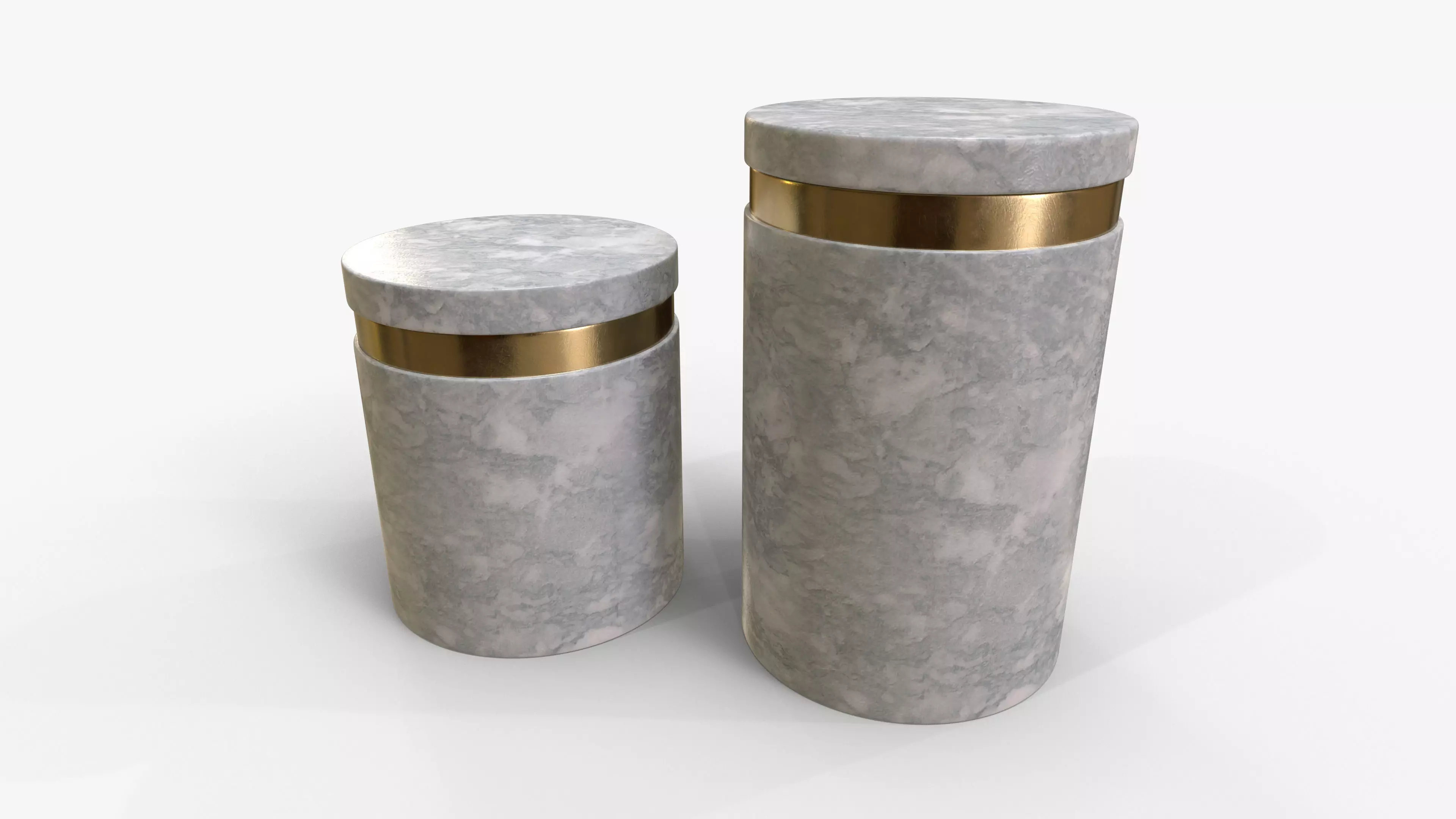 Canister Marble Set Low-poly 3D model_0