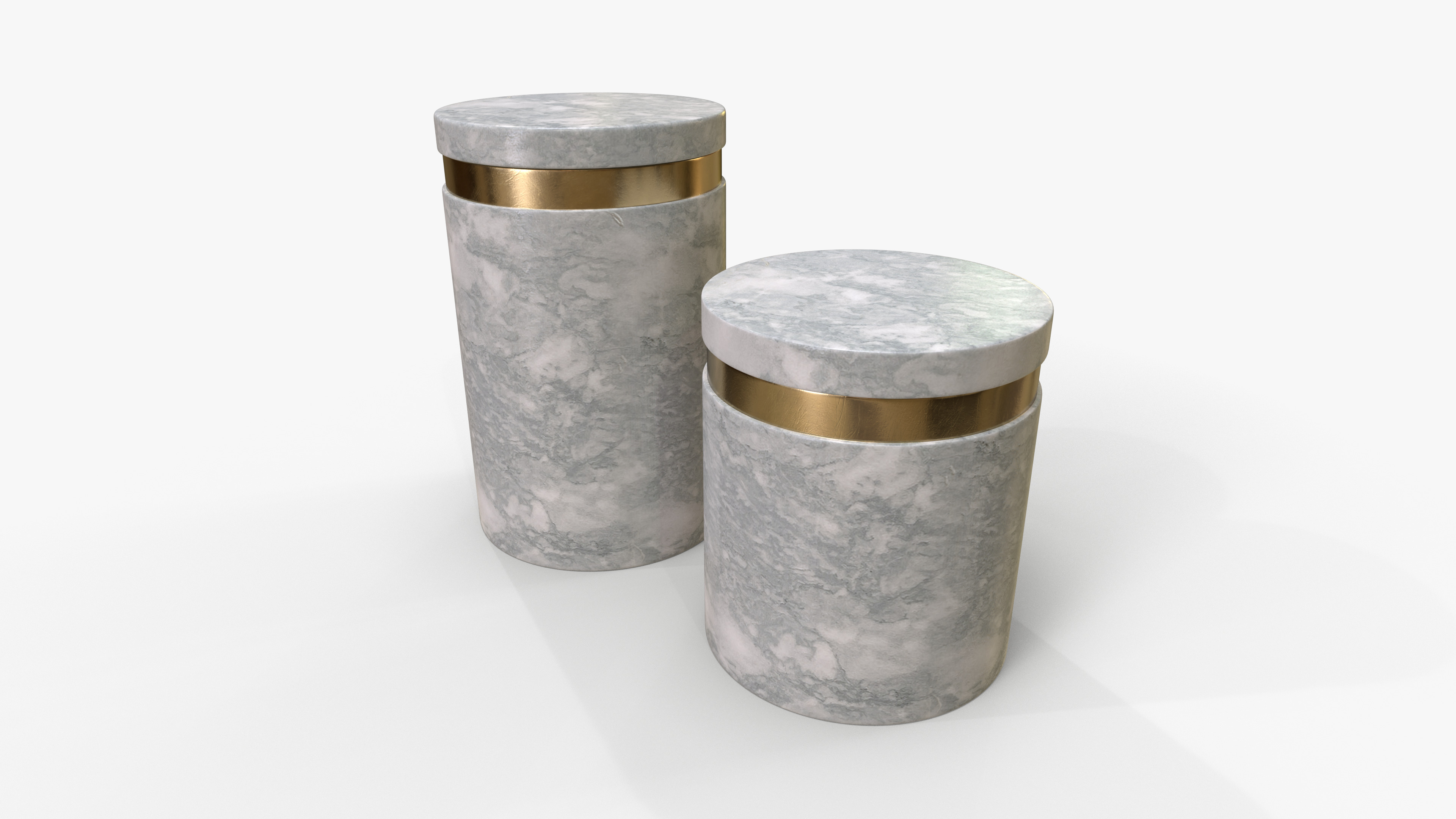 Canister Marble Set Low-poly 3D model_5