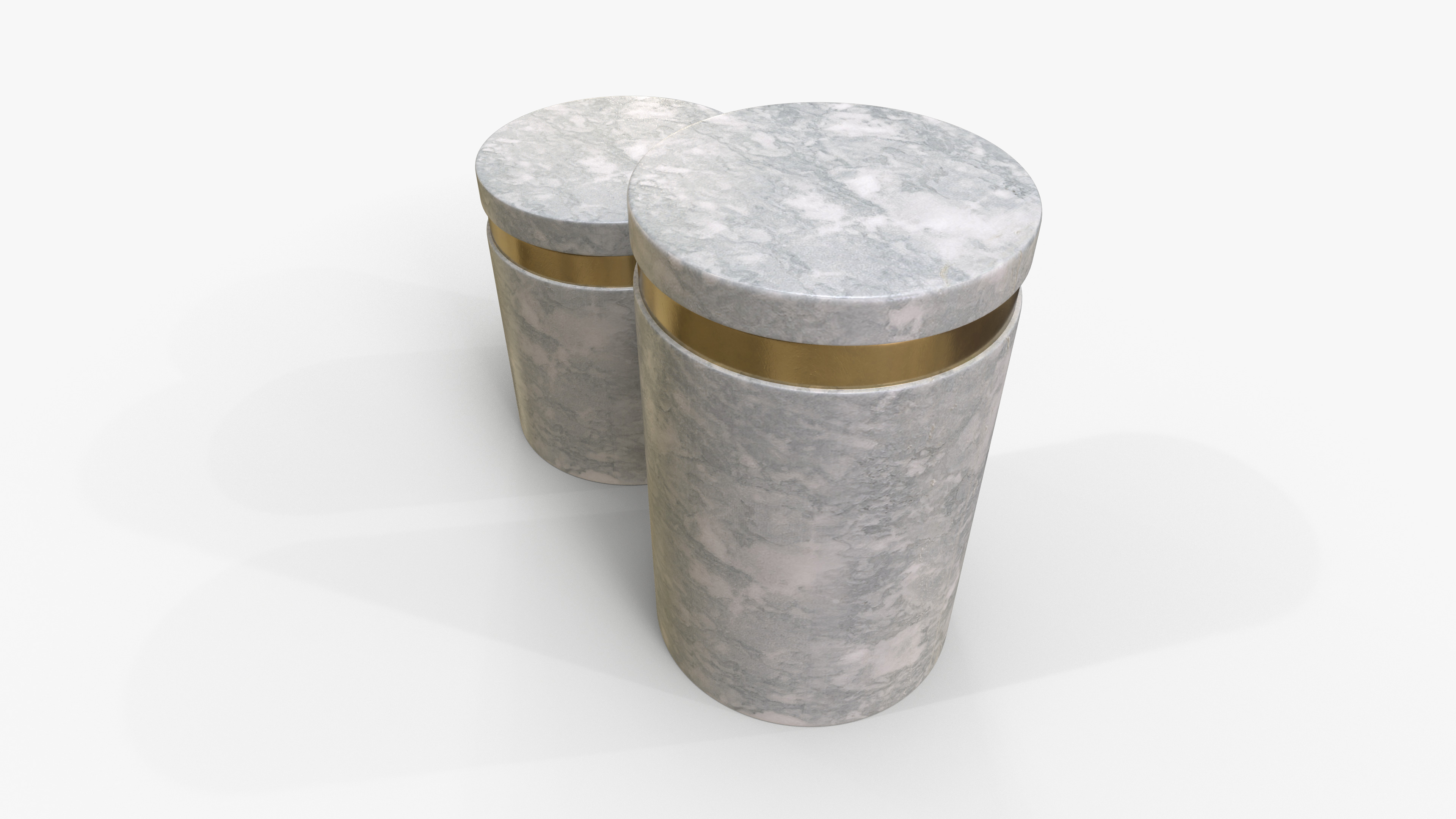 Canister Marble Set Low-poly 3D model_4