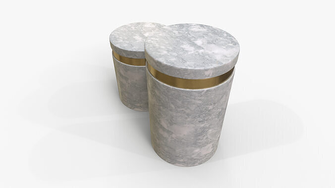 Canister Marble Set Low-poly 3D model 4