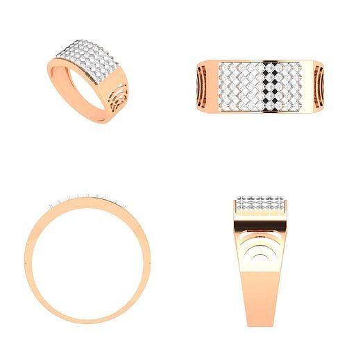 new style squar pron setting in gents ring  3D print model