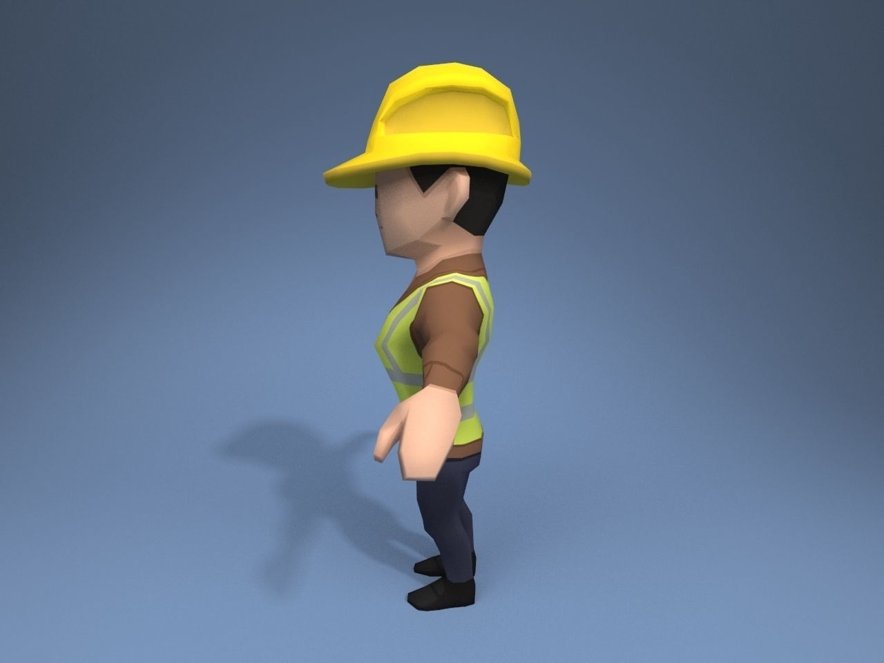 Construction Worker Low-poly 3D model_3
