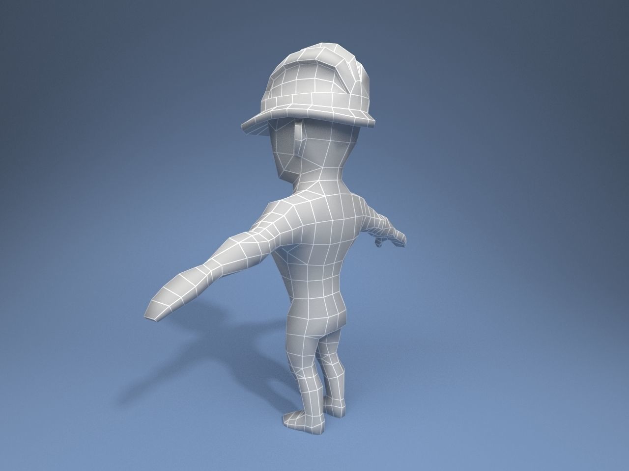 Construction Worker Low-poly 3D model_11