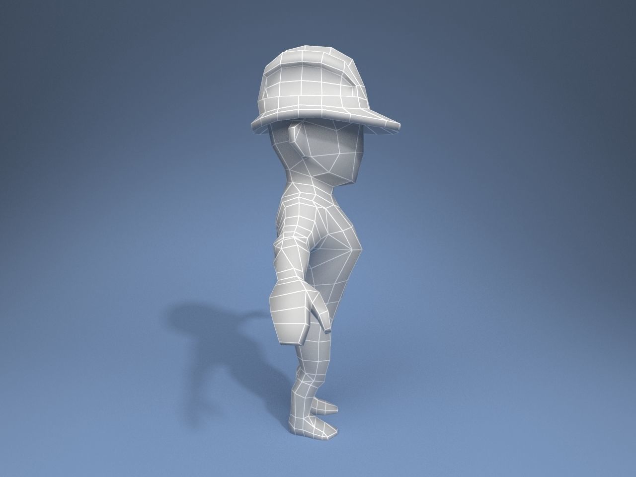 Construction Worker Low-poly 3D model_14