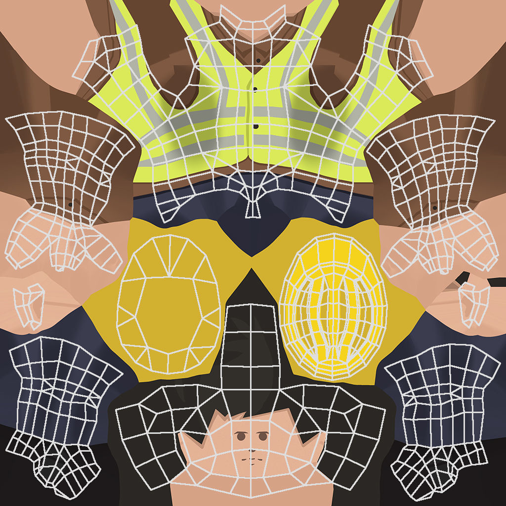 Construction Worker Low-poly 3D model_17