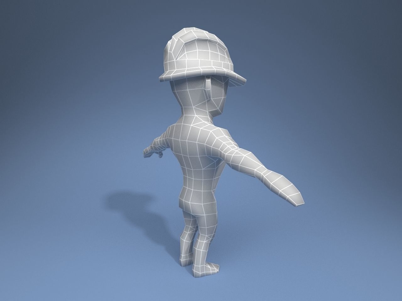 Construction Worker Low-poly 3D model_13