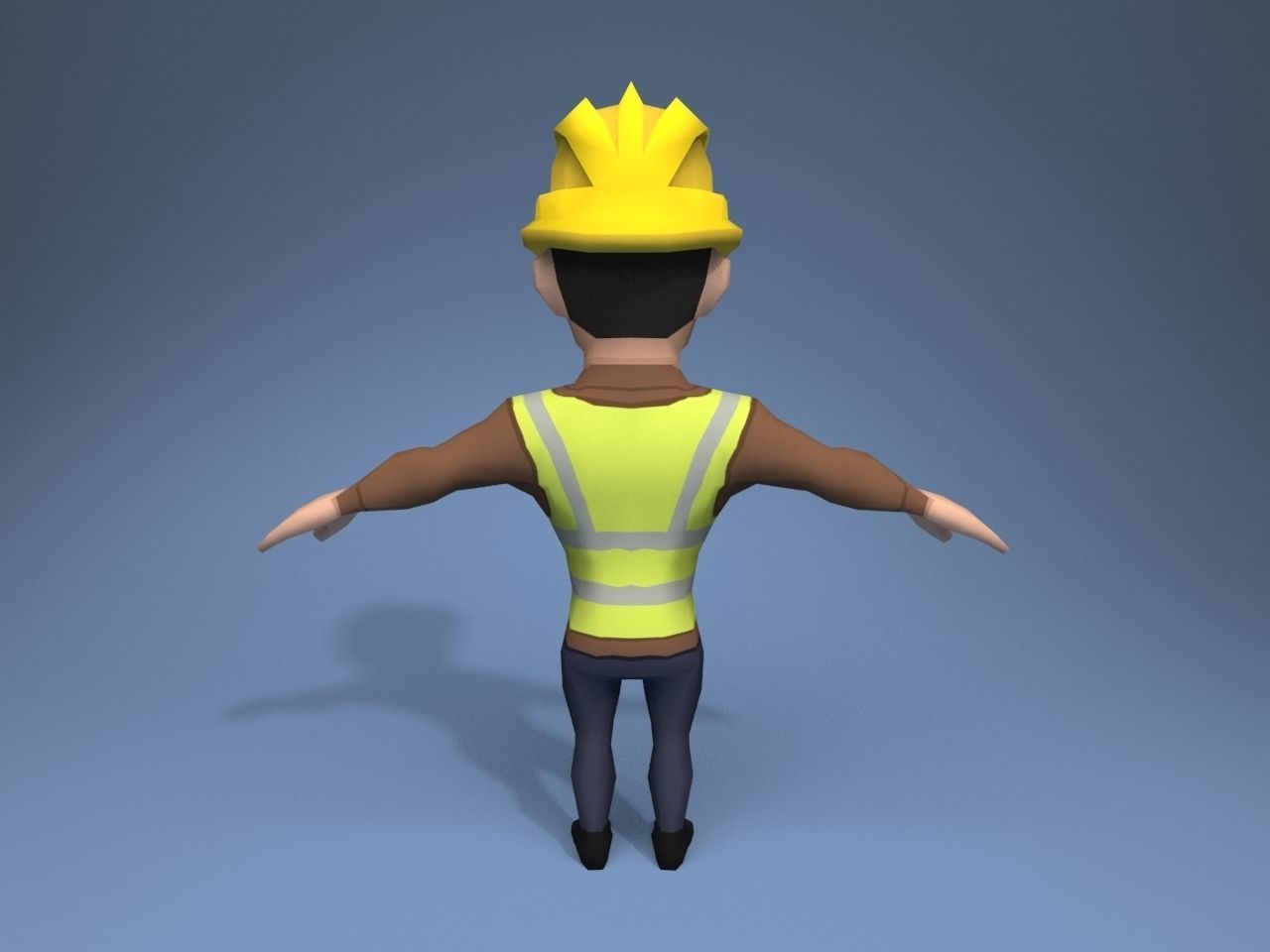 Construction Worker Low-poly 3D model_5