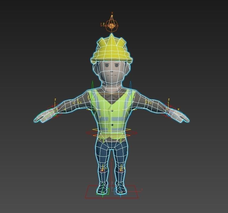 Construction Worker Low-poly 3D model_15