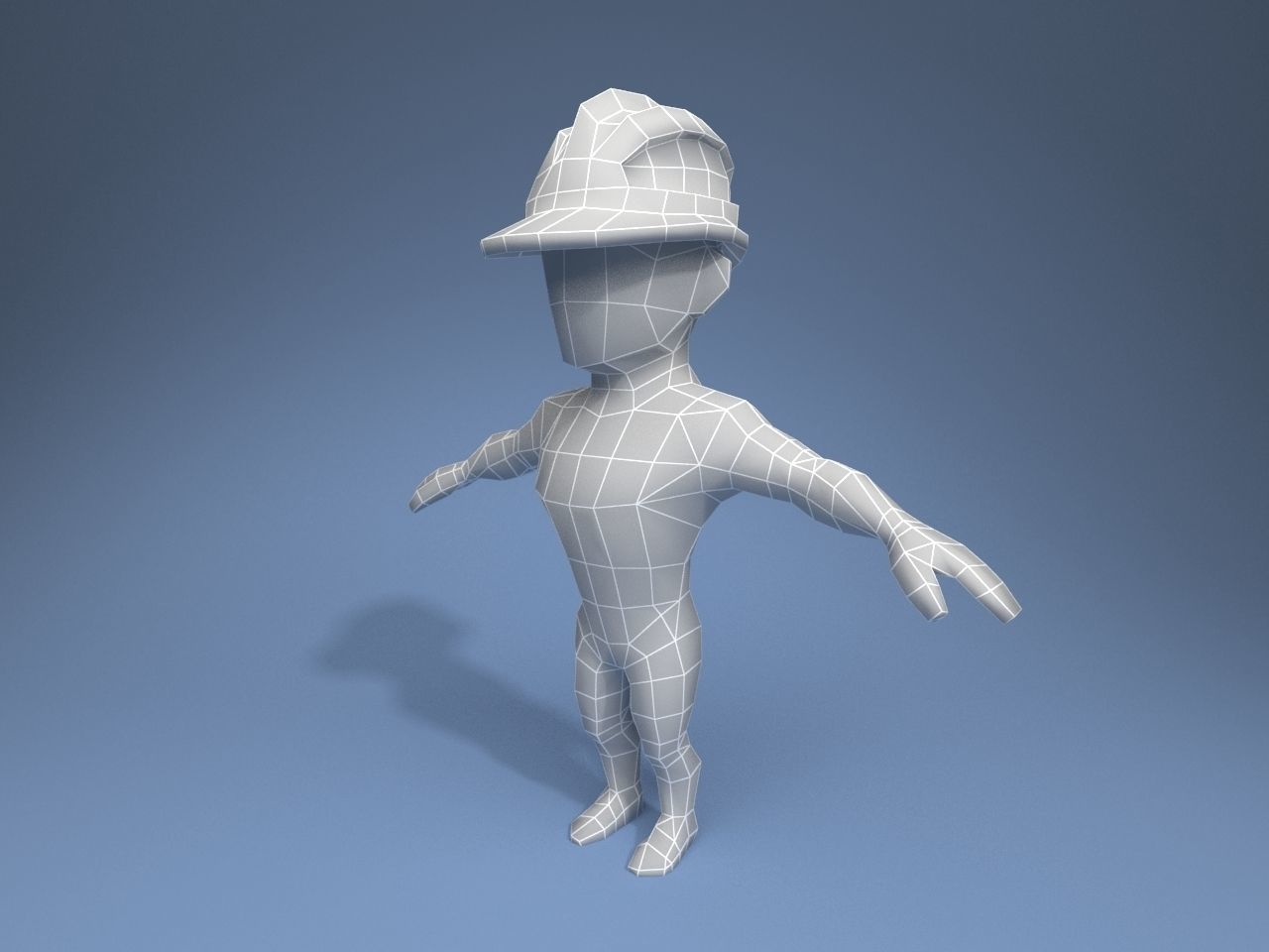 Construction Worker Low-poly 3D model_9