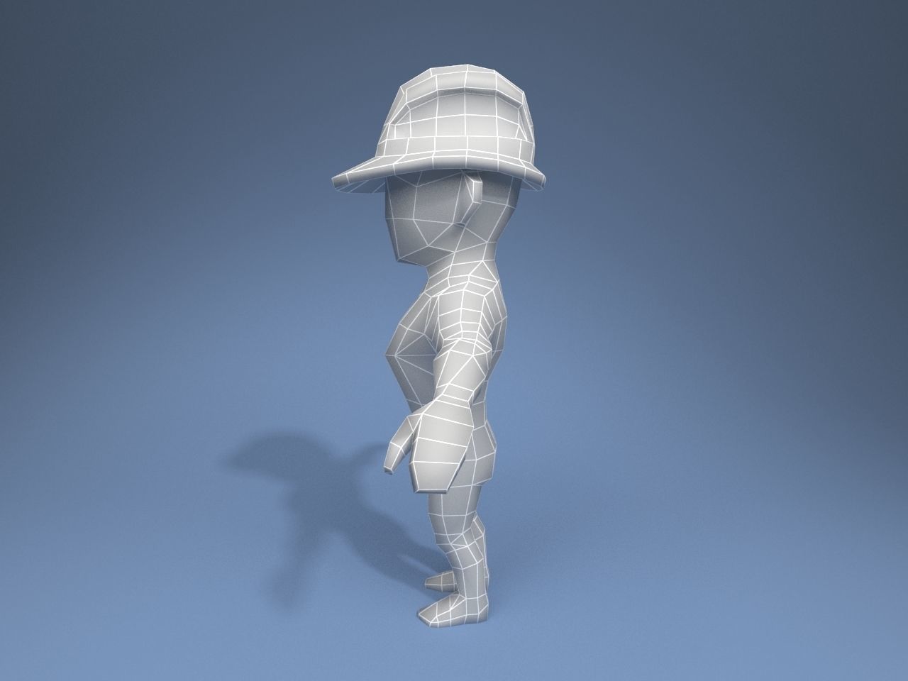 Construction Worker Low-poly 3D model_10