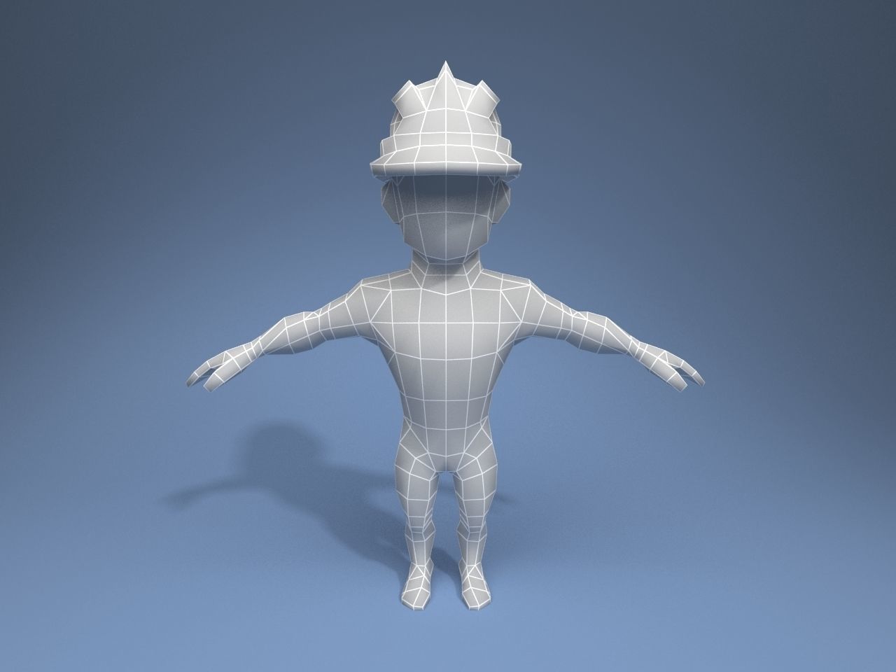 Construction Worker Low-poly 3D model_8