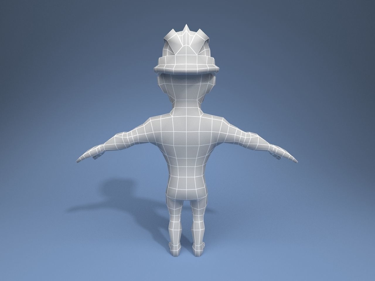 Construction Worker Low-poly 3D model_12