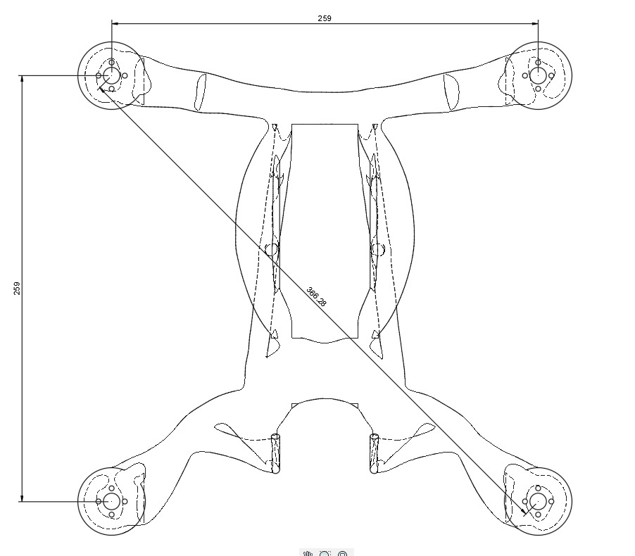 Generative Drone Frame V2 - Customizable - F3D Source Included Free 3D print model_2