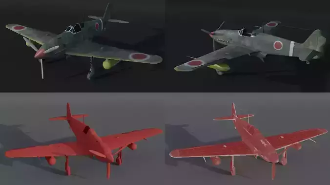 Kawasaki Ki-61 Aircraft  3D model