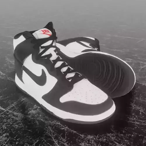 NIKE DUNK HIGH PANDA 3D SHOES Low-poly 3D model