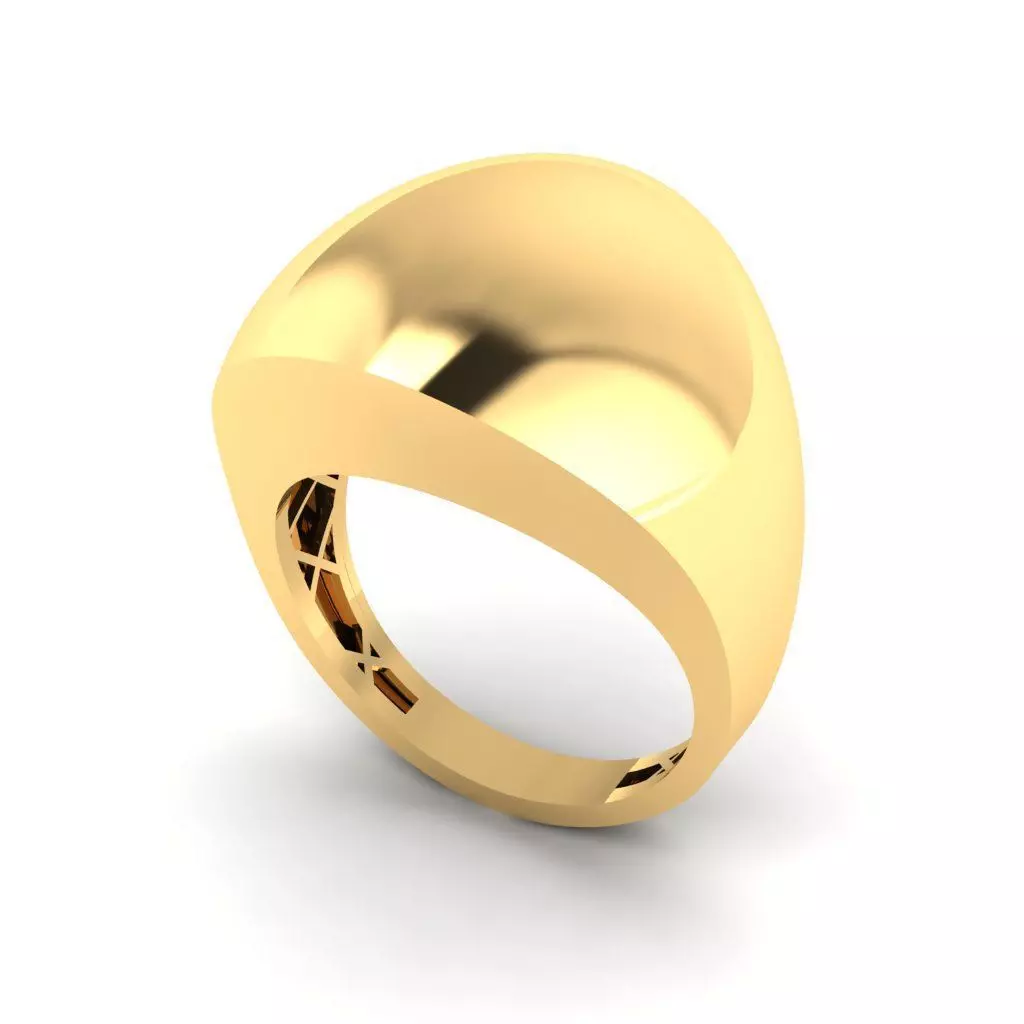 Modern Dome Ring 3D print model_0