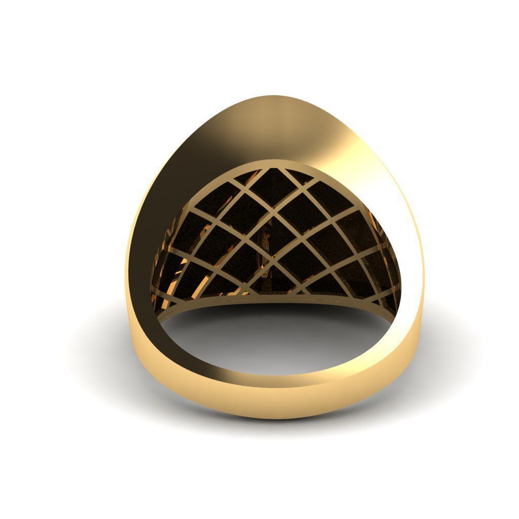 Modern Dome Ring 3D print model_6