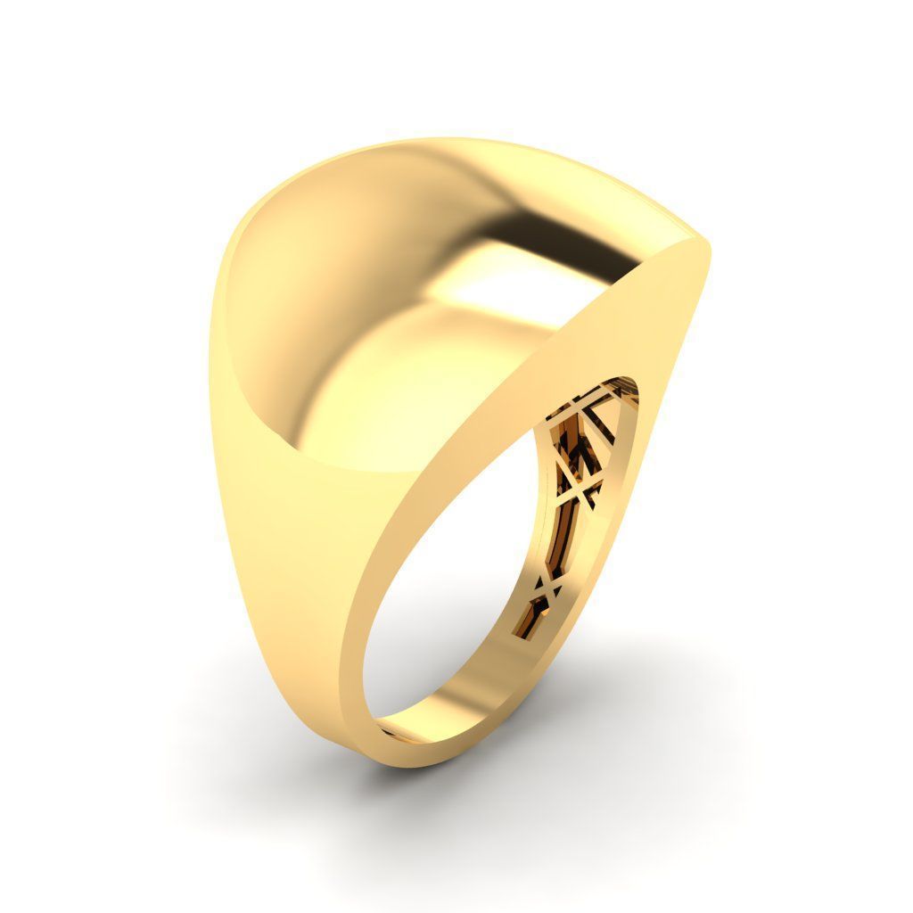 Modern Dome Ring 3D print model_3