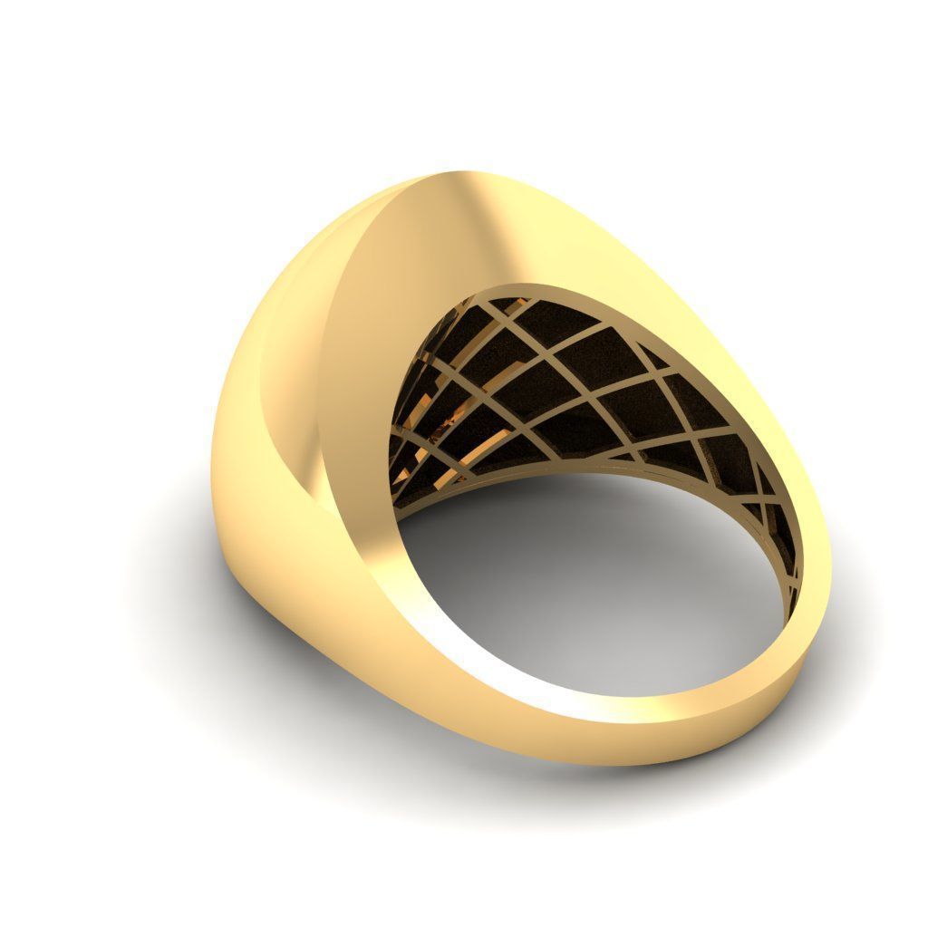 Modern Dome Ring 3D print model_5