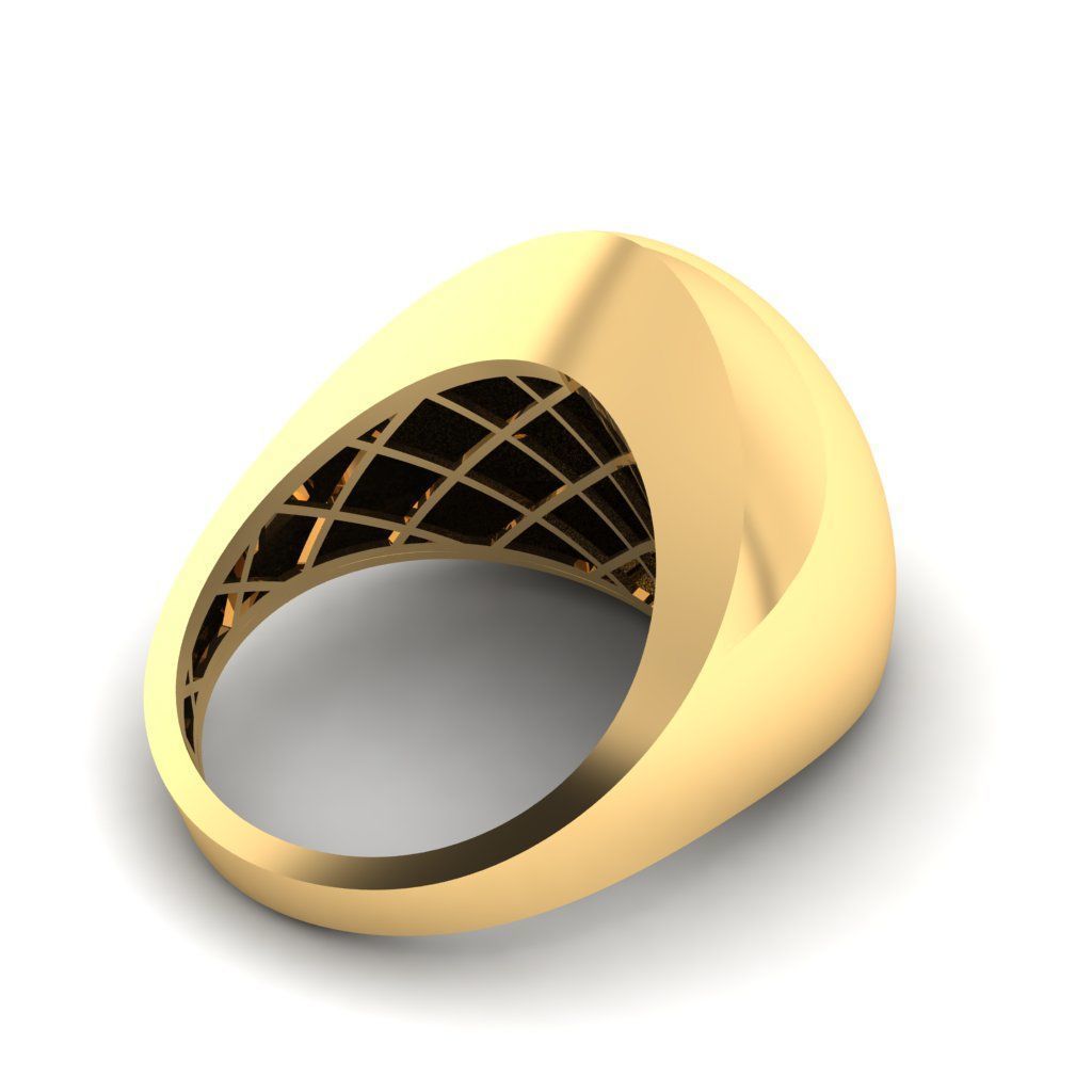 Modern Dome Ring 3D print model_7
