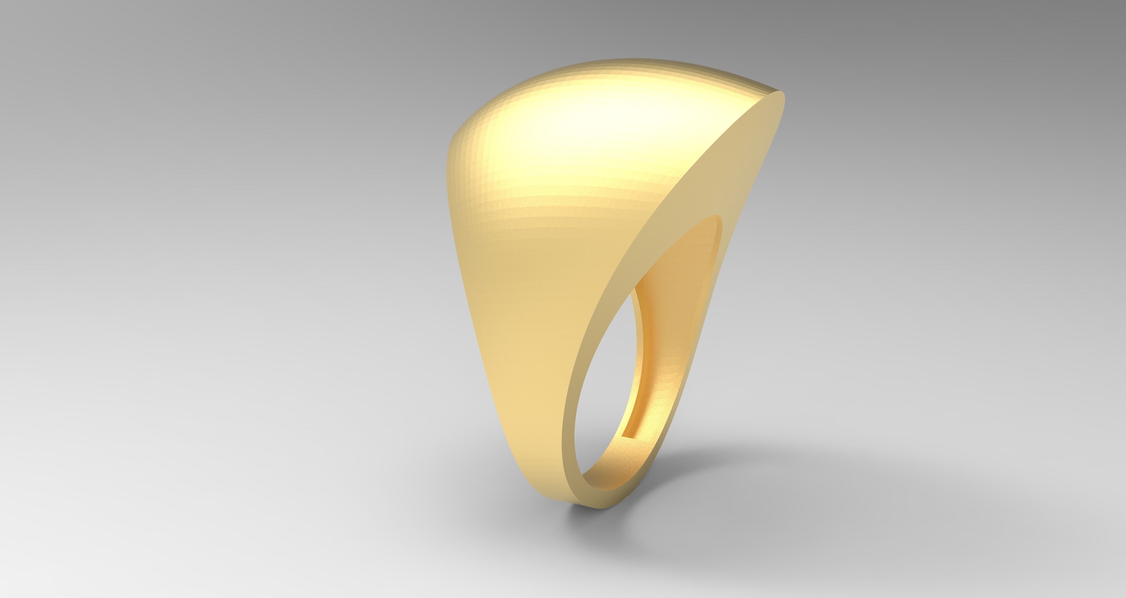 Modern Dome Ring 3D print model_8