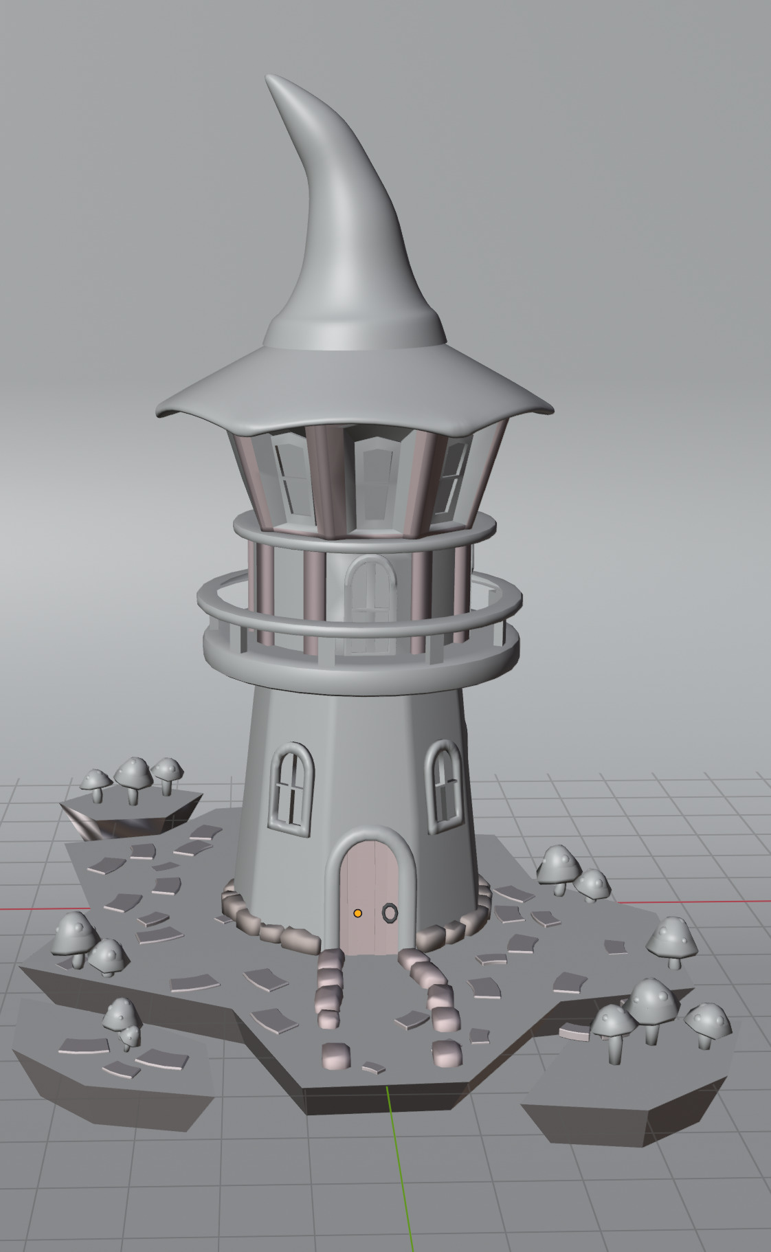 Stylized Witch House   Fantasy Cartoon Building Low-poly 3D model_1