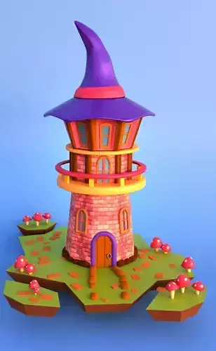 Stylized Witch House   Fantasy Cartoon Building