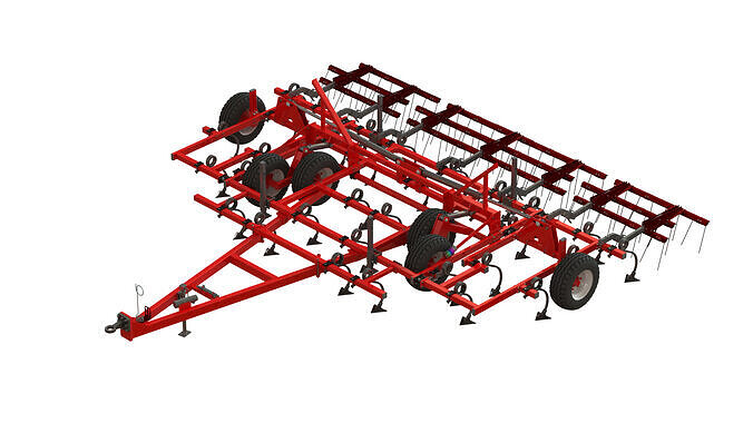 WG 0038 - Field cultivator 6m Low-poly 3D model