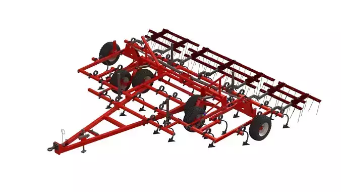 WG 0038 - Field cultivator 6m Low-poly 3D model