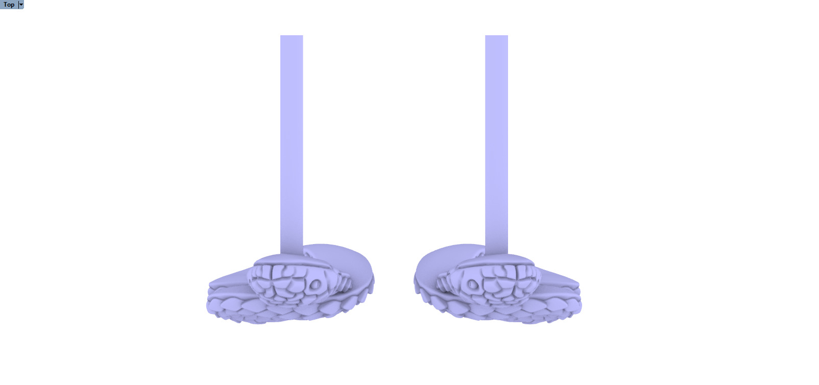 Snake earring model 1363 3D print model_3