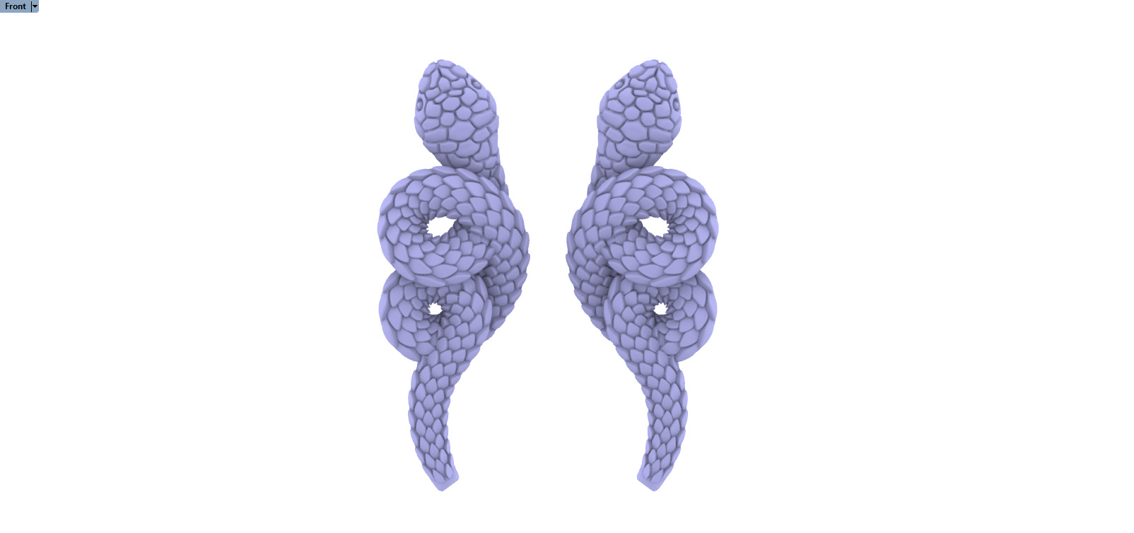 Snake earring model 1363 3D print model_4
