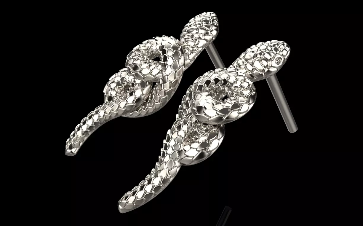 Snake earring model 1363 3D print model_0