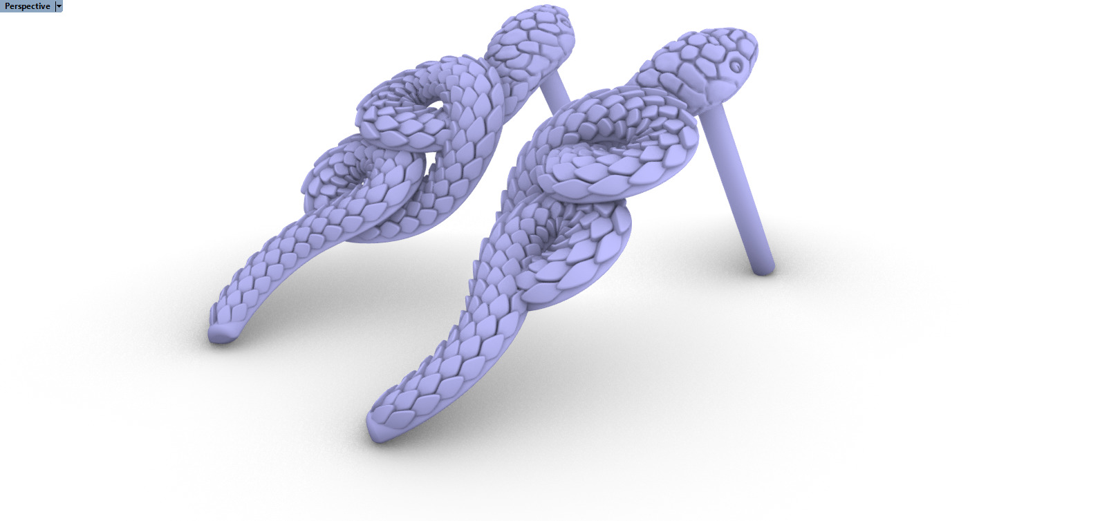 Snake earring model 1363 3D print model_6