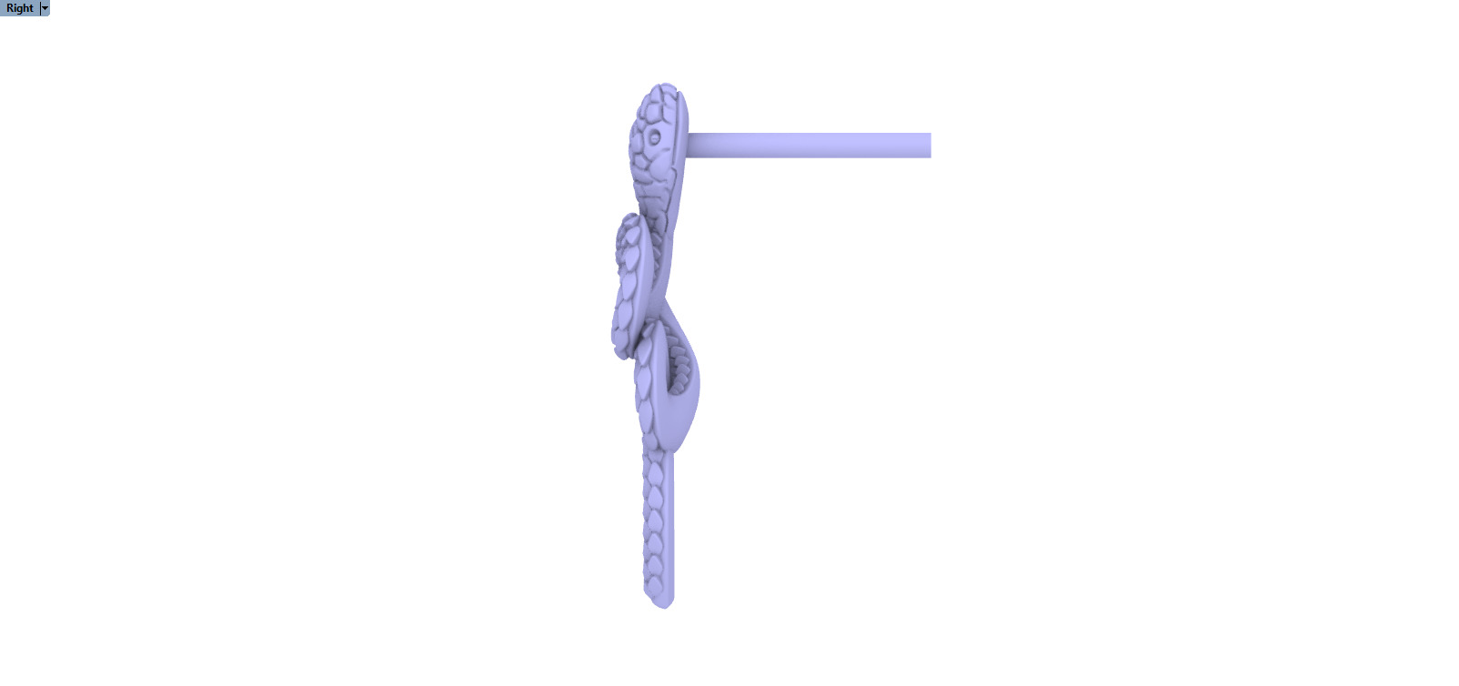 Snake earring model 1363 3D print model_5
