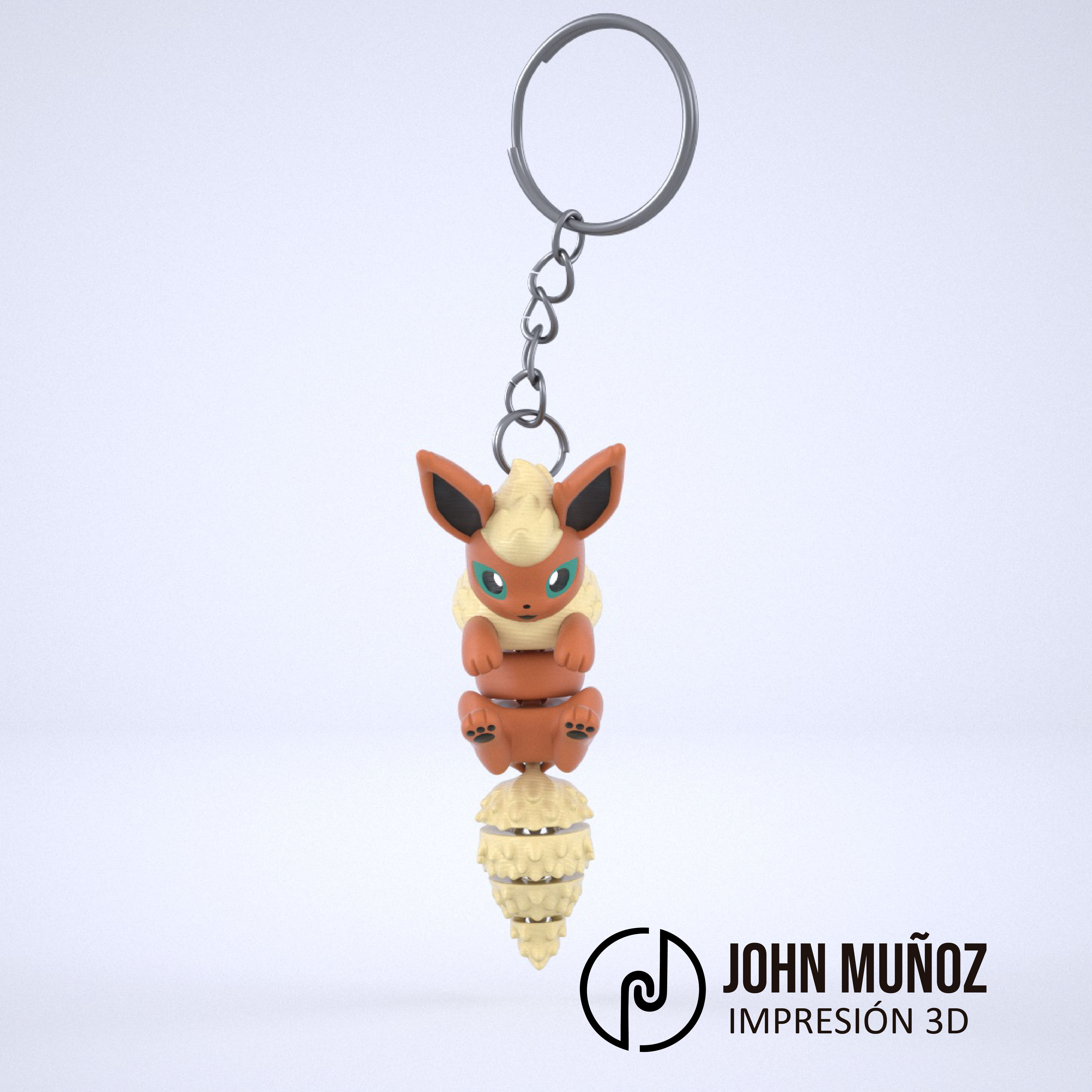 Flareon Articulated Version and Keychain 3D print model_1