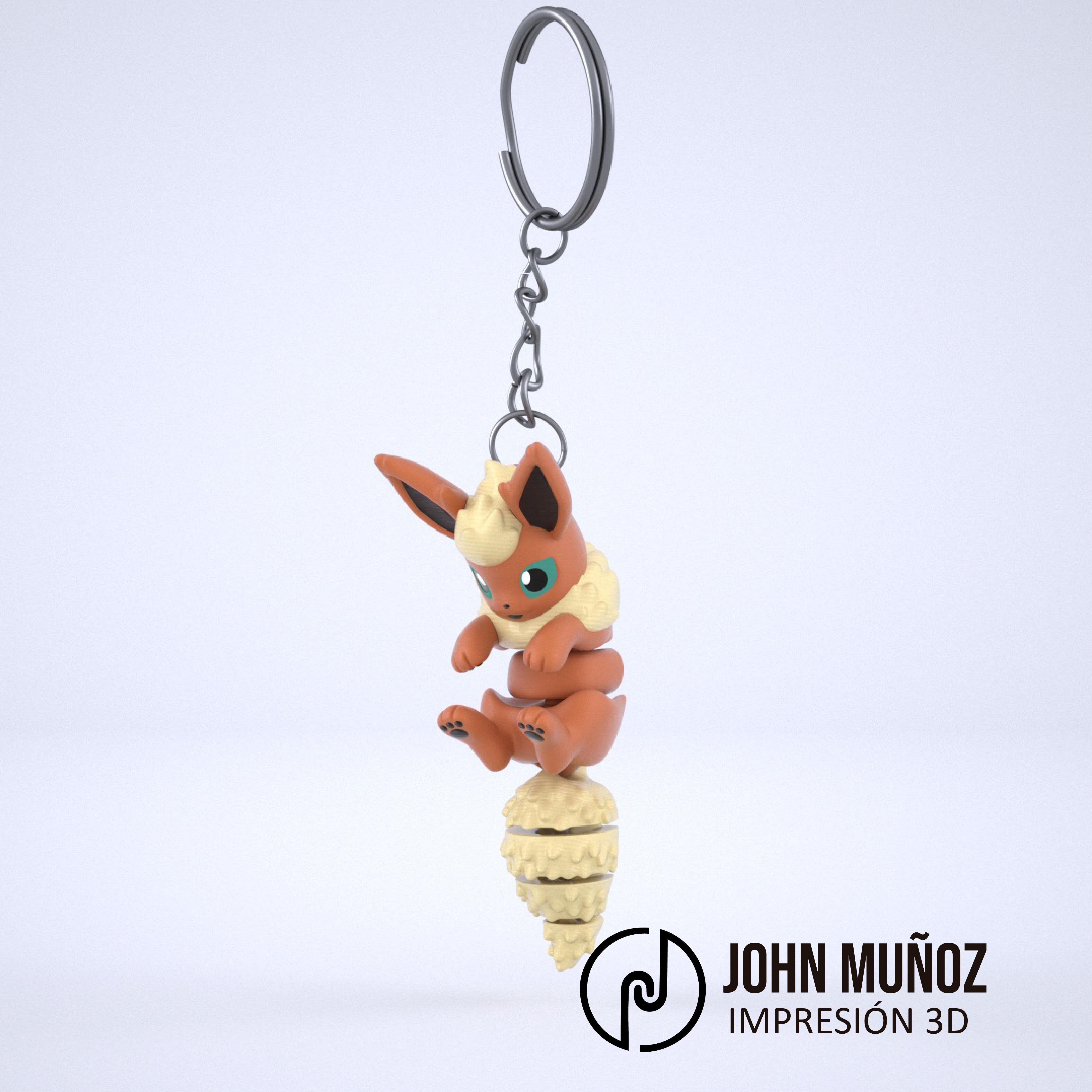 Flareon Articulated Version and Keychain 3D print model_2